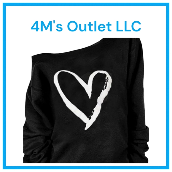 Magicmk Tops - Woman’s Sweatershirt Lips Print Causal Blouse Off The Shoulder Long Sleeve Loose